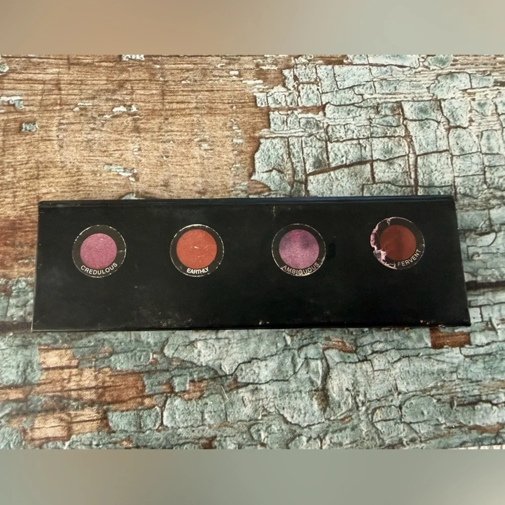 Younique Eyeshadow Palette with Dark Teal, light Purple , Tan, and Plum